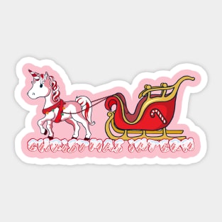 Christmas Unicorn Sticker